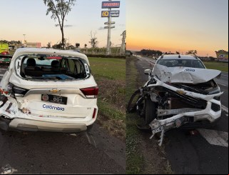 Veículo da Prefeitura de Colômbia se envolve em acidente na SP-310, em Araraquara
