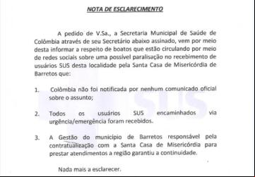 Secretaria de Saúde gera nota de esclarecimento a respeito do Atendimento na Santa Casa - Foto: Divulgação 