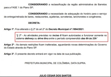 Prefeitura altera decreto e flexibiliza serviço de delivery até 23 horas - Foto: 